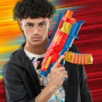 Blaster Nerf Loadout Shadowspeed Recon con spazio per i 14 dardi Nerf N1 inclusi, tamburo rotante da 6 dardi, gioco - immagine 6