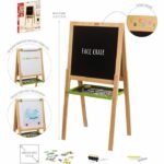 Grande lavagna multifunzione in legno con funzione disegno - JEUJURA - Lavagna gesso, lato bianco magnetico