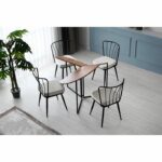 Tavolo da pranzo - YAPRAK - Pino atlantico - Rotondo - 4 persone - 100 x 100 x 72 cm - immagine 3
