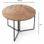 Tavolo da pranzo - YAPRAK - Pino atlantico - Rotondo - 4 persone - 100 x 100 x 72 cm - immagine 5