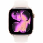 Apple Watch Series 11 GPS - 46 mm - Cassa in alluminio color oro rosa - Cinturino Sport color rosa chiaro - M/L - immagine 2