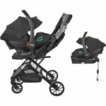NANIA - Passeggino combinato 2 in 1 con seggiolino auto Rimini + base isofix - MYLA - 4 ruote - Nero