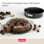 Set di 3 tortiere rotonde a cerniera - ZENKER - Nero metallizzato - 20, 24 e 28 cm - immagine 4
