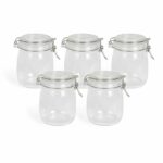 Set di 5 barattoli per cottura in batch - LIVOO - MEN400 - 750 ml - Vetro borosilicato - Chiusura in metallo