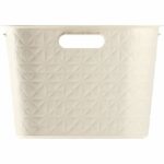 Cesto portabiancheria - CURVER - Softex - 45L - Plastica riciclata - 59 x 39 x 27 cm - Bianco sporco