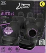 Confezione da 5 coprisedili universali per auto - XLCOVER - Minivan - Compatibile con airbag - Copre sedili, schienali e poggiatesta - immagine 4