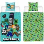 Set letto - MINECRAFT - Microfibra - 1 copripiumino 140 x 200 cm + 1 federa 63 x 63 cm