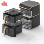 Friggitrice senza olio COSORI - Turbo Tower Pro Smart - Capacità 10,8 l - 2 vasche - 7 programmi - 2630 W - Nero - immagine 3