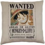 Cuscino bifacciale - Quadrato - ONE PIECE - Monkey D. Luffy Wanted - Microfibra - 40 x 40 cm - immagine 2