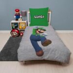 Completo letto reversibile - MARIO BROS - Mario e Luigi - Microfibra - 1 copripiumino 140 x 200 cm + 1 federa 63 x 63 cm - immagine 2