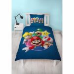 Completo letto reversibile - MARIO BROS - Mario e i suoi amici - Microfibra - 1 copripiumino 140 x 200 cm + 1 federa 63 x 63 cm - immagine 4