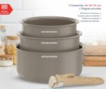 Set di 3 pentole - Adatto a tutti i piani cottura, inclusa l'induzione - ARTHUR MARTIN - AM1122 - Ceramica - Ø 16-18-20 cm + manico removibile - Tortora - immagine 4