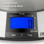 Bilancia da cucina digitale - ADE - HANNA - Acciaio inossidabile/Plastica - 23 x 16,5 cm - Include 3 batterie AAA - immagine 3