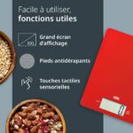 Bilancia da cucina digitale - ADE - LEONIE - Plastica ABS - 22 x 17 cm - Include 1 batteria Cr 2032 - Rosso - immagine 3