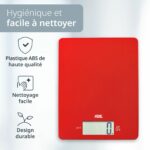 Bilancia da cucina digitale - ADE - LEONIE - Plastica ABS - 22 x 17 cm - Include 1 batteria Cr 2032 - Rosso - immagine 6
