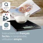 Bilancia da cucina digitale - ADE - LEONIE - Plastica ABS - 22 x 17 cm - Include 1 batteria Cr 2032 - Nero
