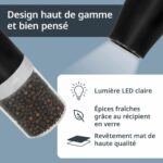 Set di 2 mulini elettrici - ADE - MILL - Vetro/Sintetico - H 18,3 cm - Nero e Bianco - immagine 5