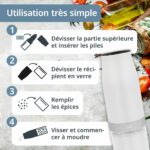 Set di 2 mulini elettrici - ADE - MILL - Vetro/Sintetico - H 18,3 cm - Nero e Bianco - immagine 6