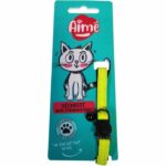 Collare per gatti - AIME - Giallo neon, glitter oro, campanellino argento