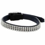 Collare per gatti AIME - Regolabile 18-28 cm - Nylon con campanellino argentato - Strass neri - immagine 3