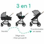 BEBECONFORT HAZE Passeggino i-Size 3 in 1 - Navicella + Seggiolino Auto Gr0+ Parapioggia incluso - Nascita fino a 22Kg, Fumé Grigio - immagine 2
