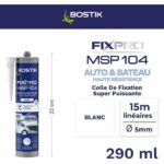 Sigillante per auto/nautica - BOSTIK - Fixpro MSP 104 - Adesivo e sigillante - Resistente alle intemperie e all'acqua di mare - Bianco - 290 ml - immagine 2