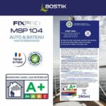 Sigillante per auto/nautica - BOSTIK - Fixpro MSP 104 - Adesivo e sigillante - Resistente alle intemperie e all'acqua di mare - Bianco - 290 ml - immagine 5