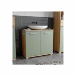 CHAMP - Mobile sottolavello - 2 ante - 69,9 x 28,9 x 62 cm - Rovere Artisan / Verde salvia - FORTE - immagine 2