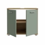 CHAMP - Mobile sottolavello - 2 ante - 69,9 x 28,9 x 62 cm - Rovere Artisan / Verde salvia - FORTE - immagine 4