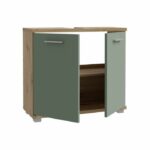 CHAMP - Mobile sottolavello - 2 ante - 69,9 x 28,9 x 62 cm - Rovere Artisan / Verde salvia - FORTE - immagine 5
