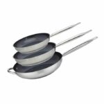 Set di 3 padelle per induzione - ELO - Professional - Acciaio inox 18/10 ELODUR - Ø 24-28 e 32 cm