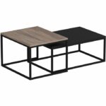 Tavolino da caffè - LEKA - Rettangolare - Antracite - 72 x 45 x 37 cm