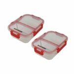 Set di 2 contenitori per il pranzo in vetro - FACKELMANN - Move - Due scomparti - 1000 ml