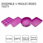 Set di 4 stampi - FACKELMANN - Tasty Pâtisserie - da 23 a 38 cm - Fucsia - immagine 4