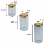 Set di 3 contenitori in vetro con coperchio - FACKELMANN - Tasty Green - 280, 330 e 450 ml - immagine 3