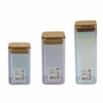 Set di 3 contenitori in vetro con coperchio - FACKELMANN - Tasty Green - 280, 330 e 450 ml - immagine 5