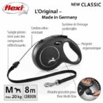 Guinzaglio Flexi Classic Cord M nero 8 metri - immagine 4