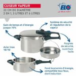 Pentola a pressione a vapore - FACKELMANN - Elo Praktika Plus XL - Acciaio inox 18/10 - 22 cm - da 3 a 6 litri - immagine 3