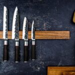 Coltello da cucina - FORGIATO - SEBRA - Acciaio giapponese 440C - Manico in legno di Dalbergia - L 12,5 cm