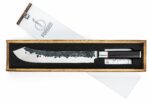 Coltello da macellaio - FORGIATO - SEBRA - Acciaio giapponese 440C - Manico in legno di Dalbergia - L 25,5 cm - immagine 2
