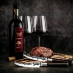 Set di 4 coltelli da bistecca - FORGIATI - SEBRA - Acciaio giapponese 440C - Manico in legno di Dalbergia