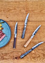 Coltello da chef - FORGIATO - SEBRA - Acciaio giapponese 440C - Manico in legno di Dalbergia - Lunghezza 16 cm