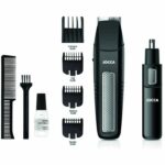 KIT barba 5 in 1 - JOCCA - 1439 - 3V - 4 pettini - Nero e acciaio inox