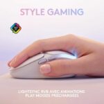 Logitech G - Mouse da gioco - Wireless - G705 LIGHTSYNC Illuminazione RGB, Bluetooth, Leggero - Nebbia bianca - immagine 4