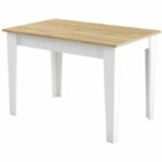 Tavolo da cucina con contenitore - KIEVA - Melamina - Bianco/Rovere - Rettangolare - Posti a sedere 4/6 - 110 x 75 x 72 cm