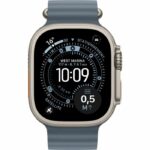 Apple Watch Ultra 3 GPS + Cellular - 49 mm - Cassa in titanio naturale - Bracciale OceanBand blu ancora - immagine 2