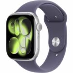 Apple Watch Series 11 GPS + Cellular - 46 mm - Cassa in alluminio argento - Cinturino Sport viola nebbia - M/L
