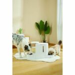 Distributore di cibo secco e acqua DUPLO - M PETS - 1,3 kg / 3 L - 40 x 16,2 x 29,1 cm - Bianco