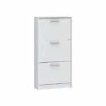 Scarpiera - 6 paia - Bianco opaco - 3 ante a ribalta - L58,2 x P20,4 x H115,5 cm - MAC
