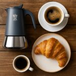 Caffettiera italiana - PEZZETTI - STEELEXPRESS - Acciaio inossidabile - 4 tazze - Adatta a tutti i piani cottura, inclusa l'induzione - Argento/Blu - immagine 2